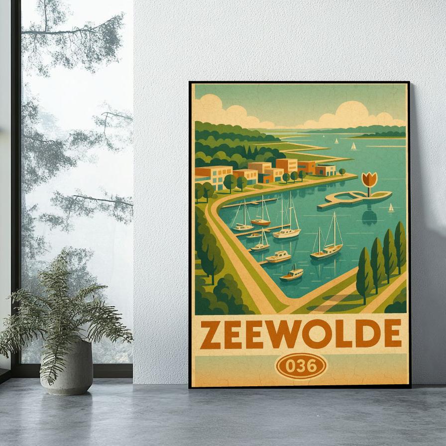 Zeewolde Netherlands Vintage Text poster sfeerbeeld 1