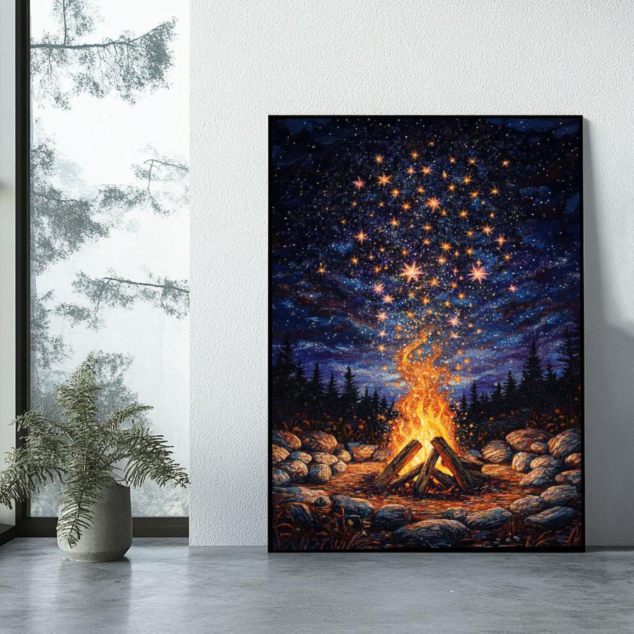 Campfire Starry Night poster sfeerbeeld 1