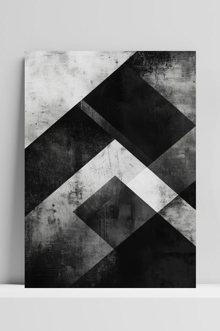 Abstract Zwart-Wit op 3mm aluminium dibond