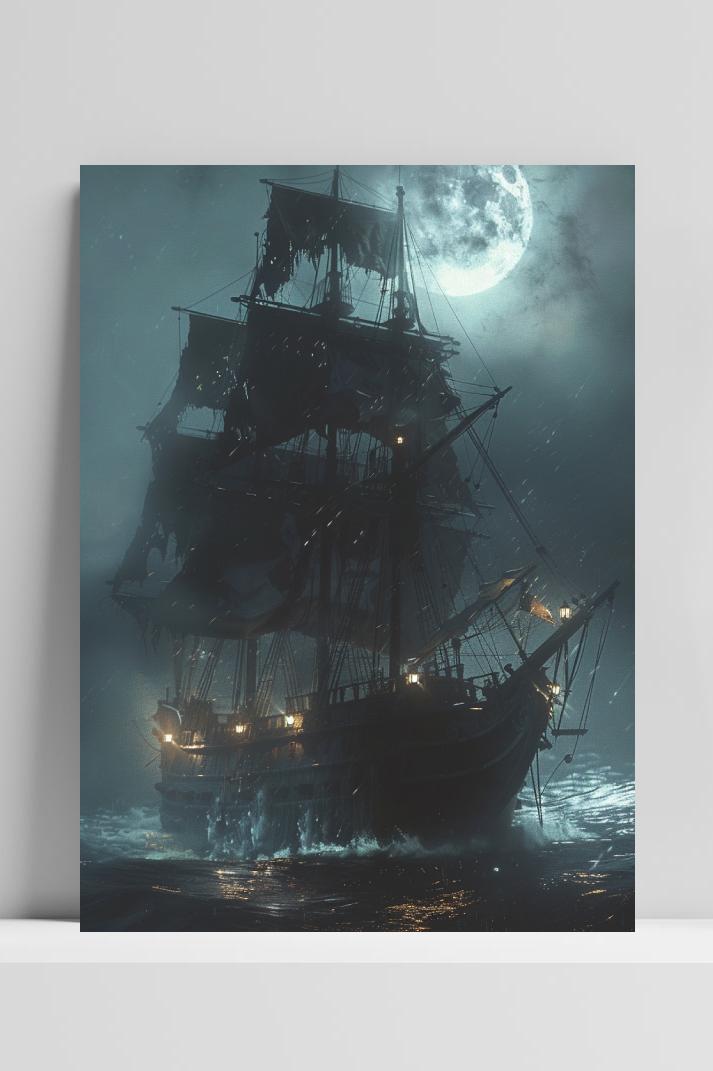 Piratenschip op 3mm aluminium dibond