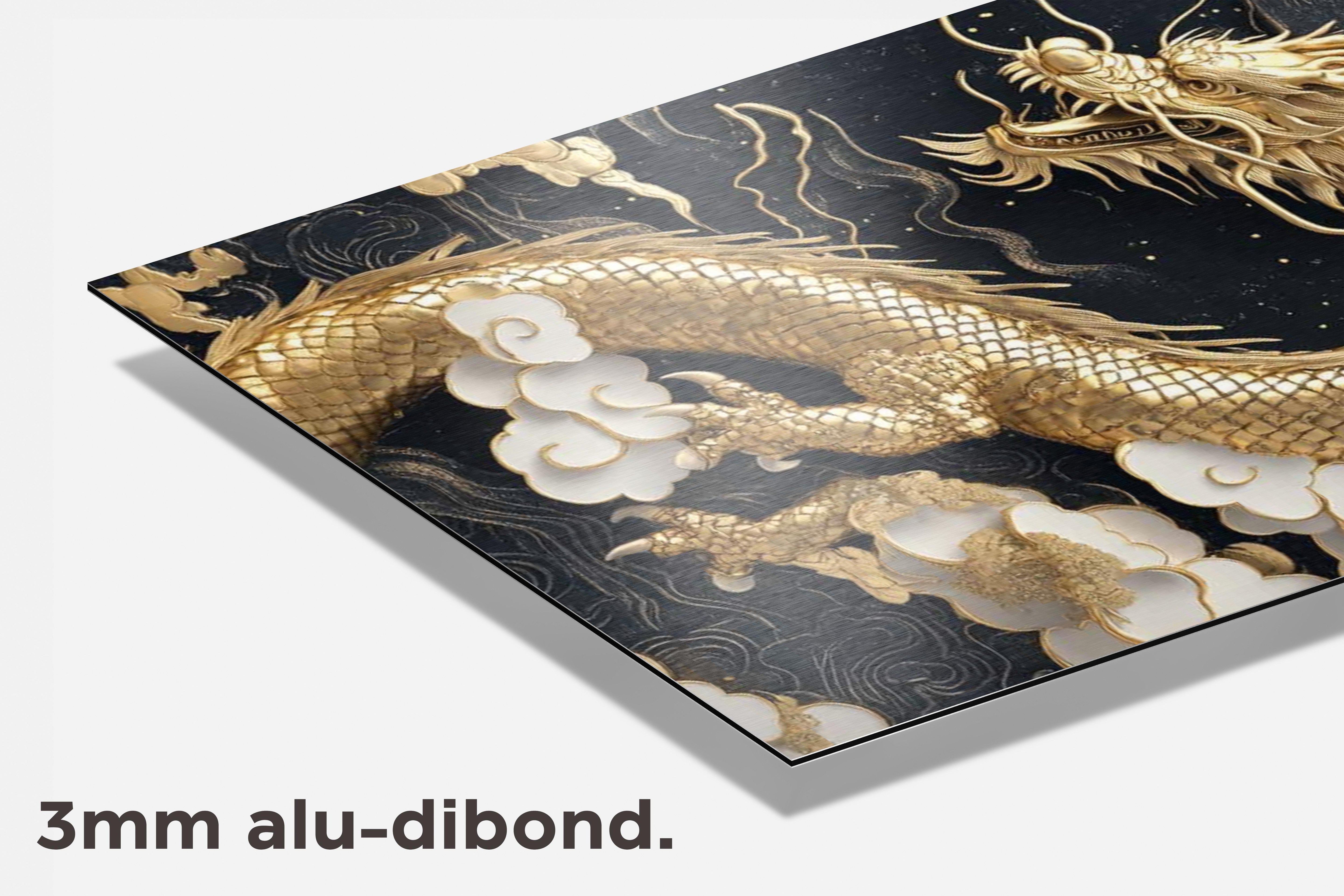 Gouden Draak dibond detail