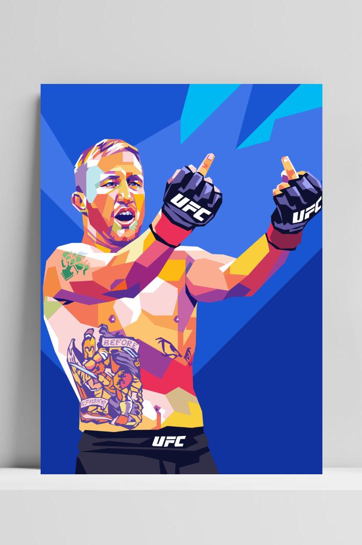 Justin Gaethje op 3mm aluminium dibond