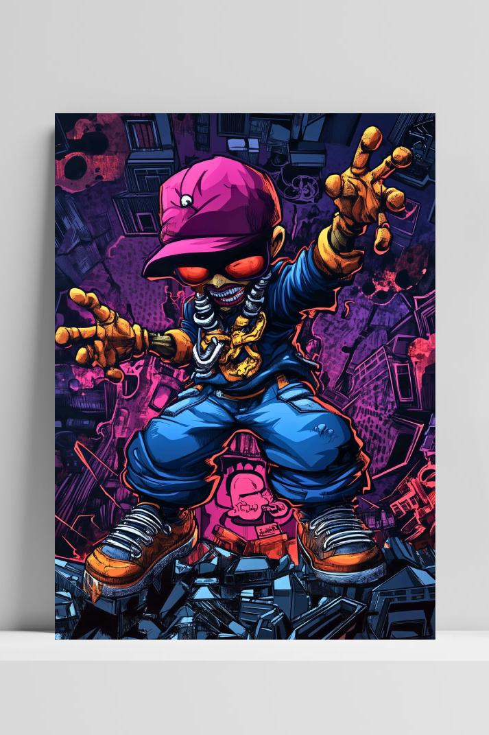 Urban Hiphop op 3mm aluminium dibond