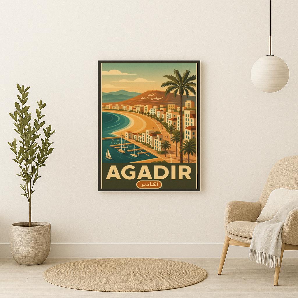 Agadir Morocco Vintage Text poster sfeerbeeld 2
