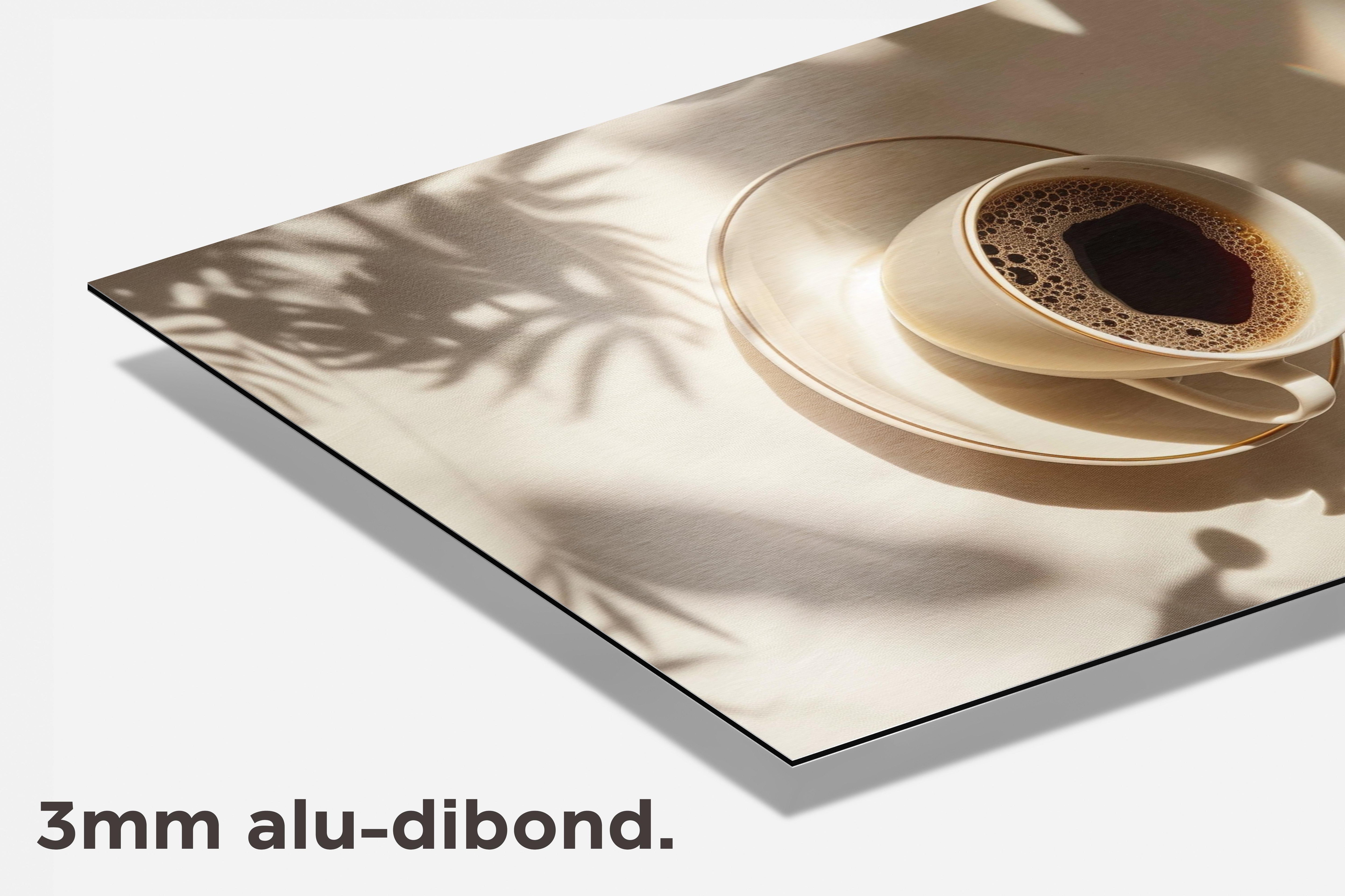 Zwarte Koffie dibond detail
