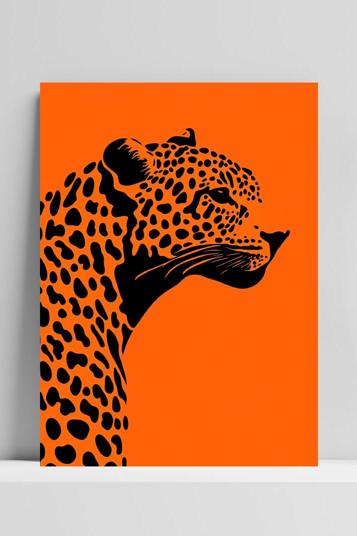 Cheetah Pop Art op 3mm aluminium dibond