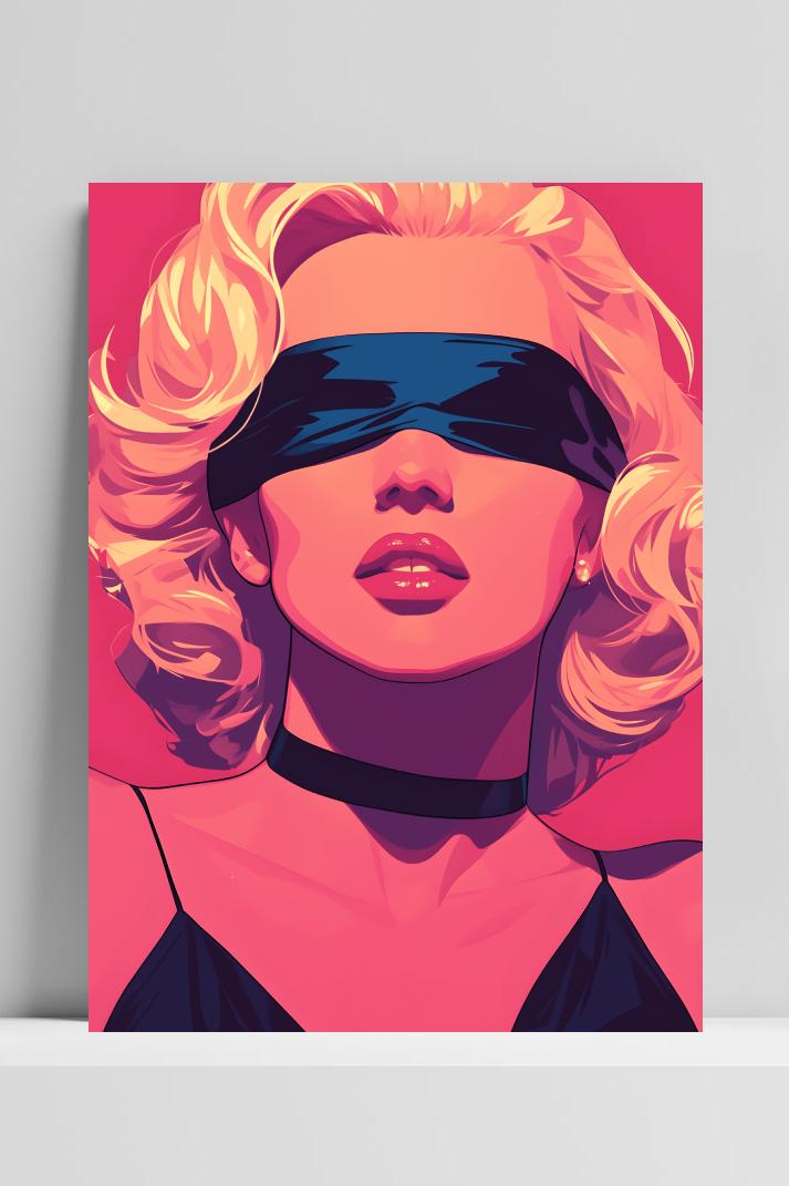 Marilyn Monroe Blinddoek op 3mm aluminium dibond