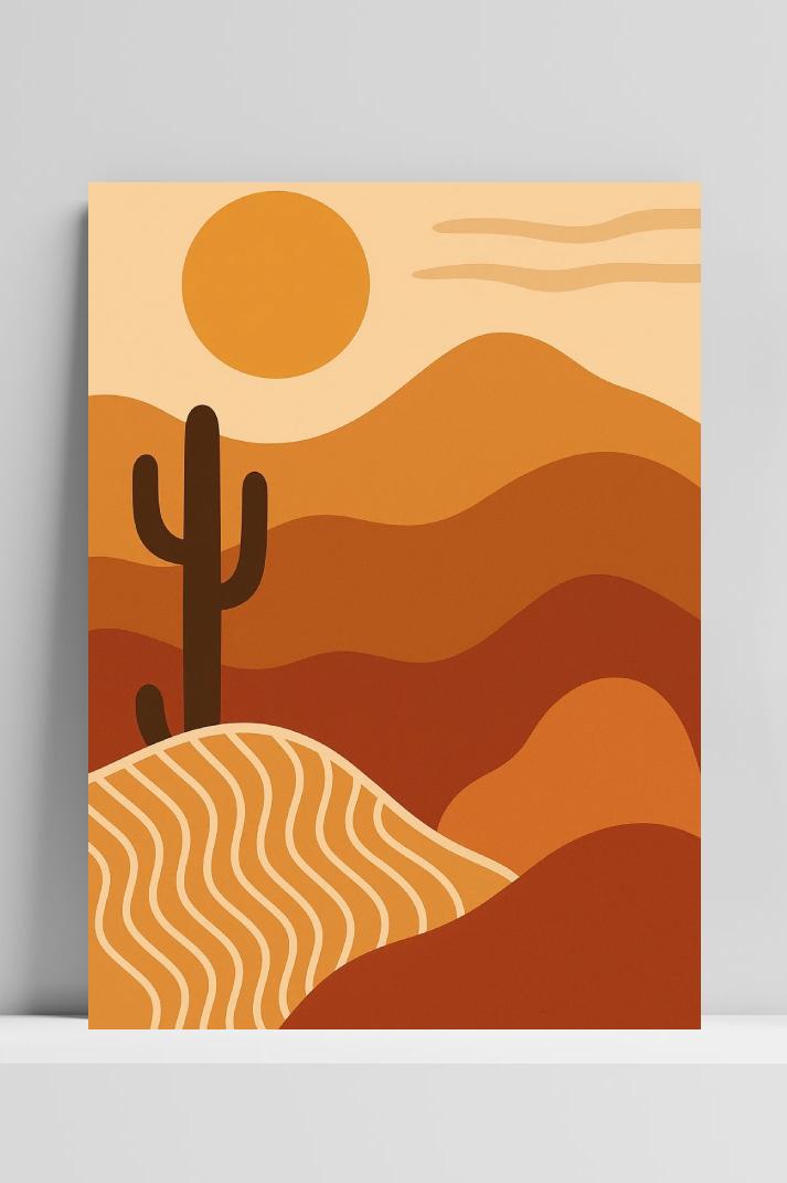 Desert Minimalistic Cactus in interieur