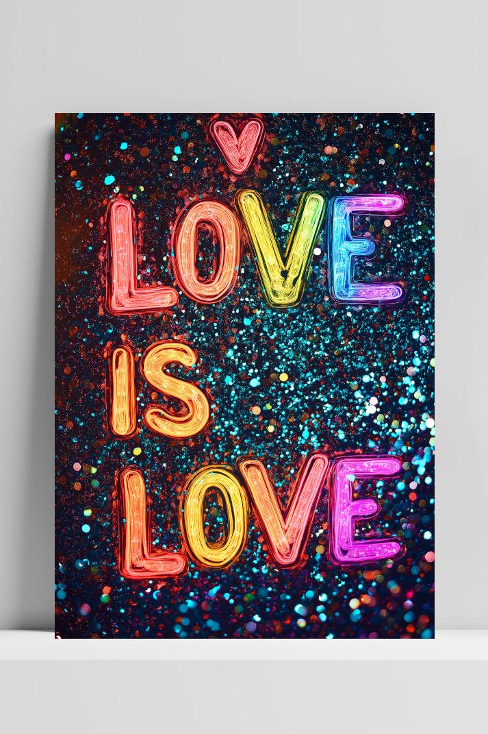 Love Is Love op 3mm aluminium dibond