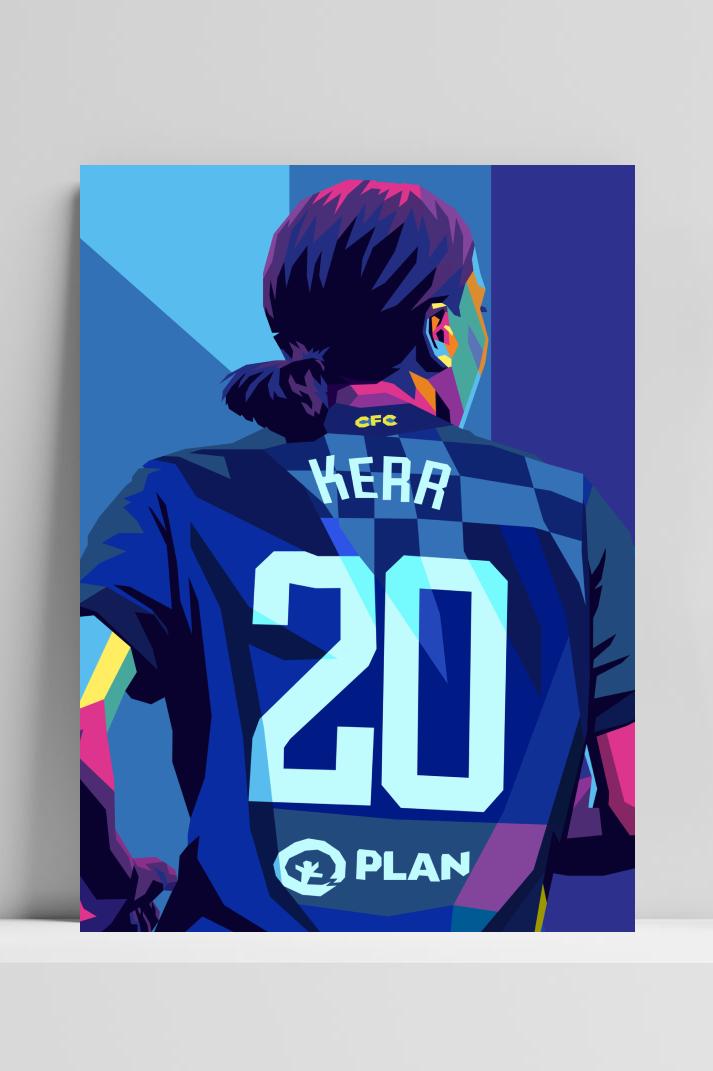 Samantha Kerr op 3mm aluminium dibond
