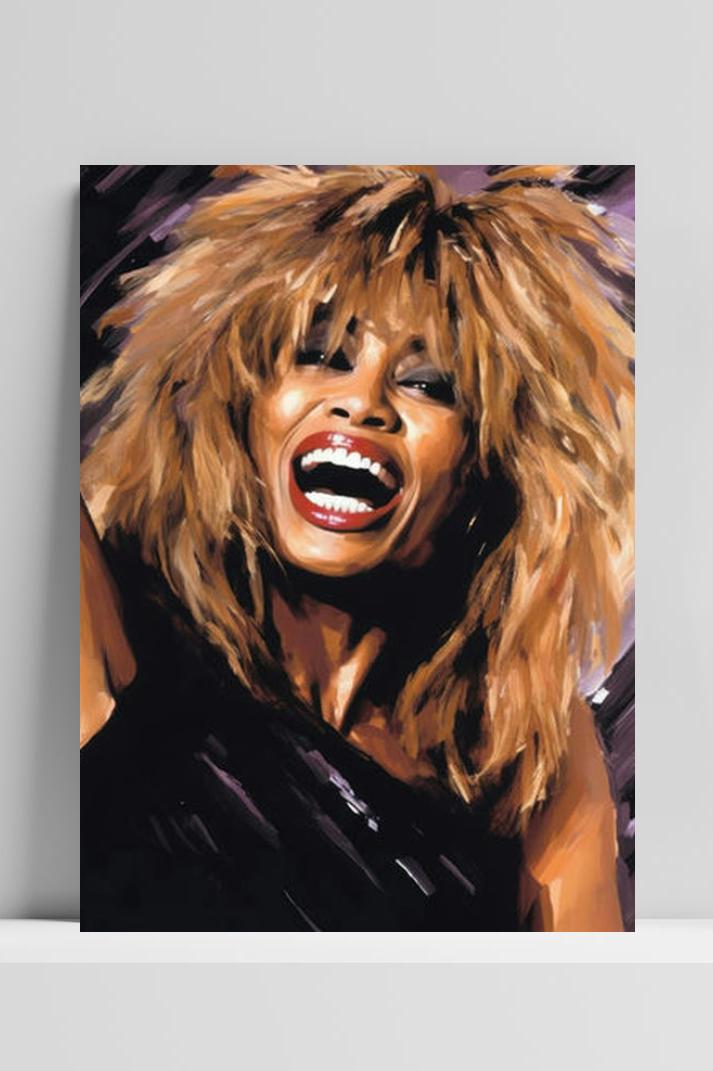 Tina Turner op 3mm aluminium dibond