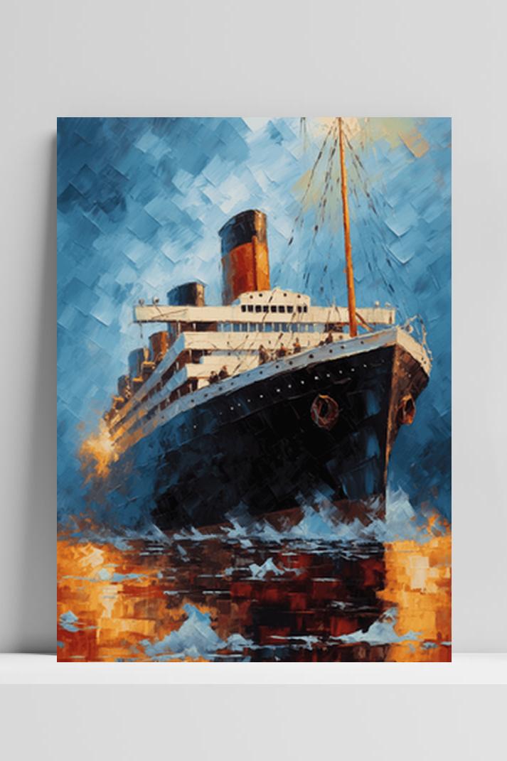 Titanic Oceaan op 3mm aluminium dibond