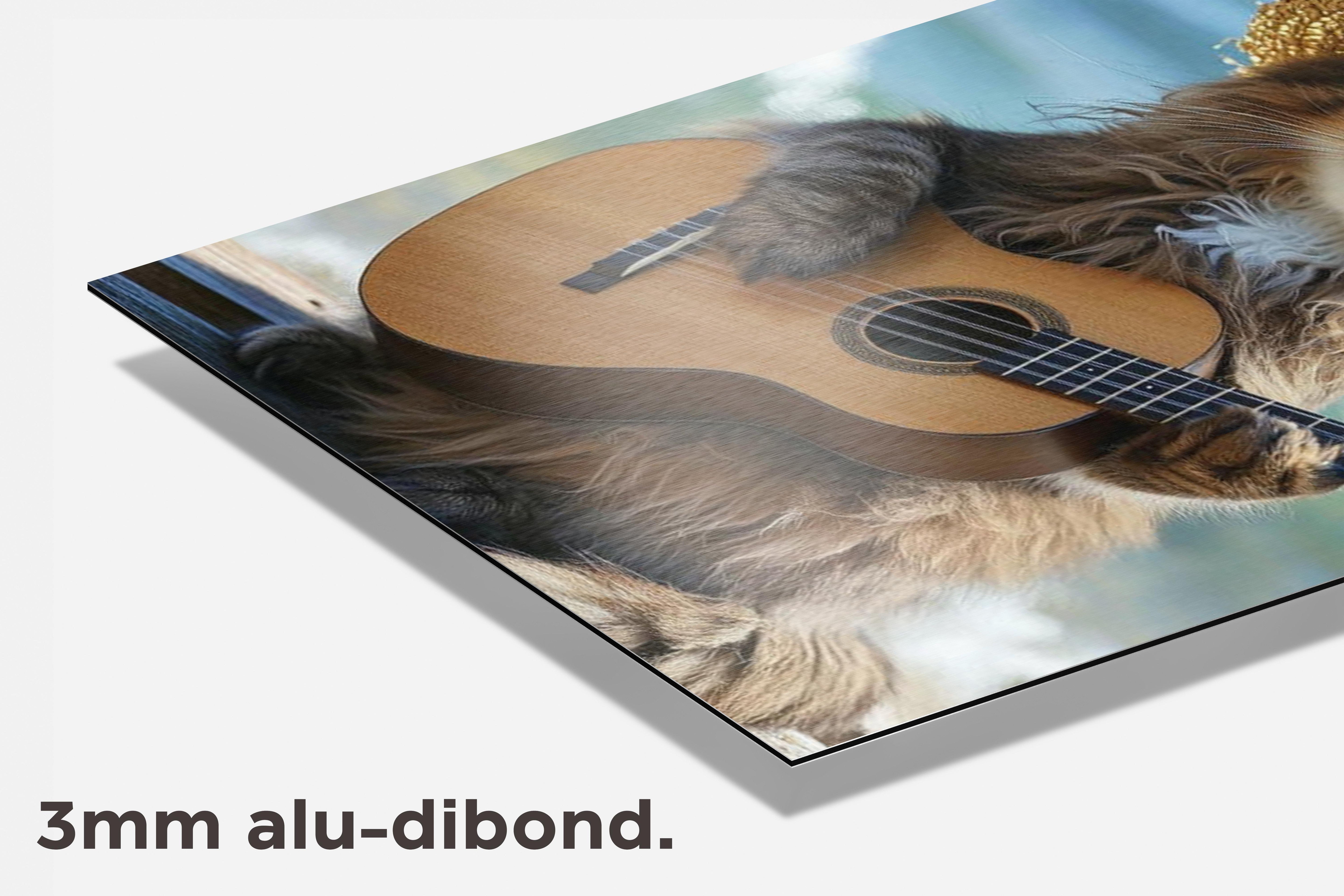 Kat Gitaar dibond detail