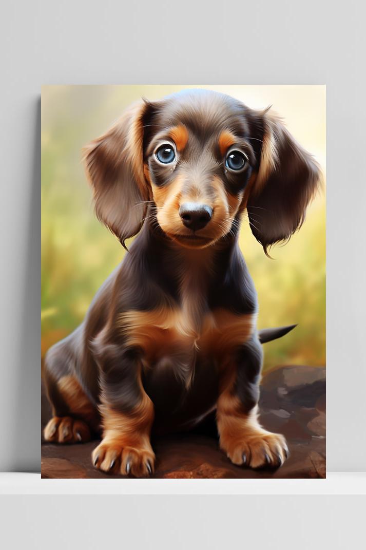 Dachshund op 3mm aluminium dibond