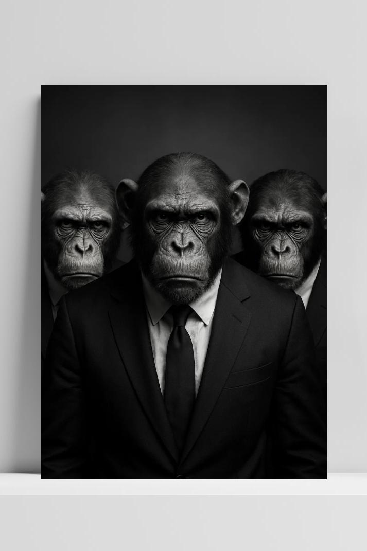 Ape Suit B&W op 3mm aluminium dibond