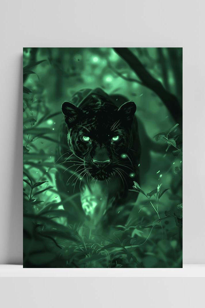 Groene Jaguar op 3mm aluminium dibond