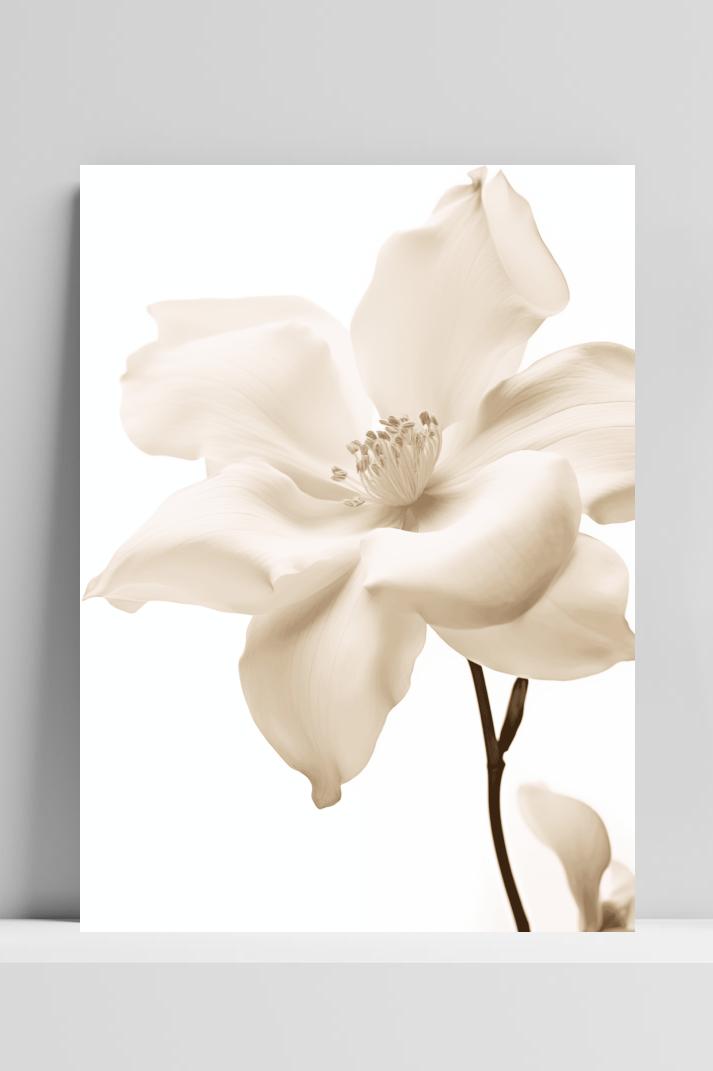 Witte Bloem op 3mm aluminium dibond