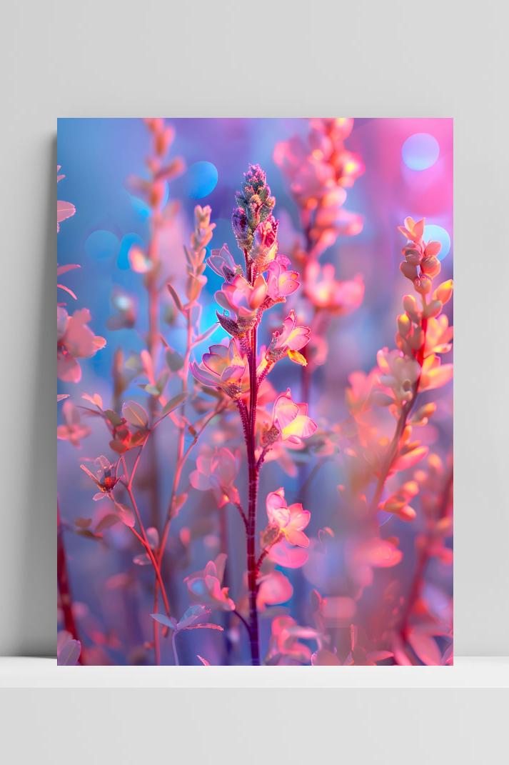 Roze Bloemen op 3mm aluminium dibond