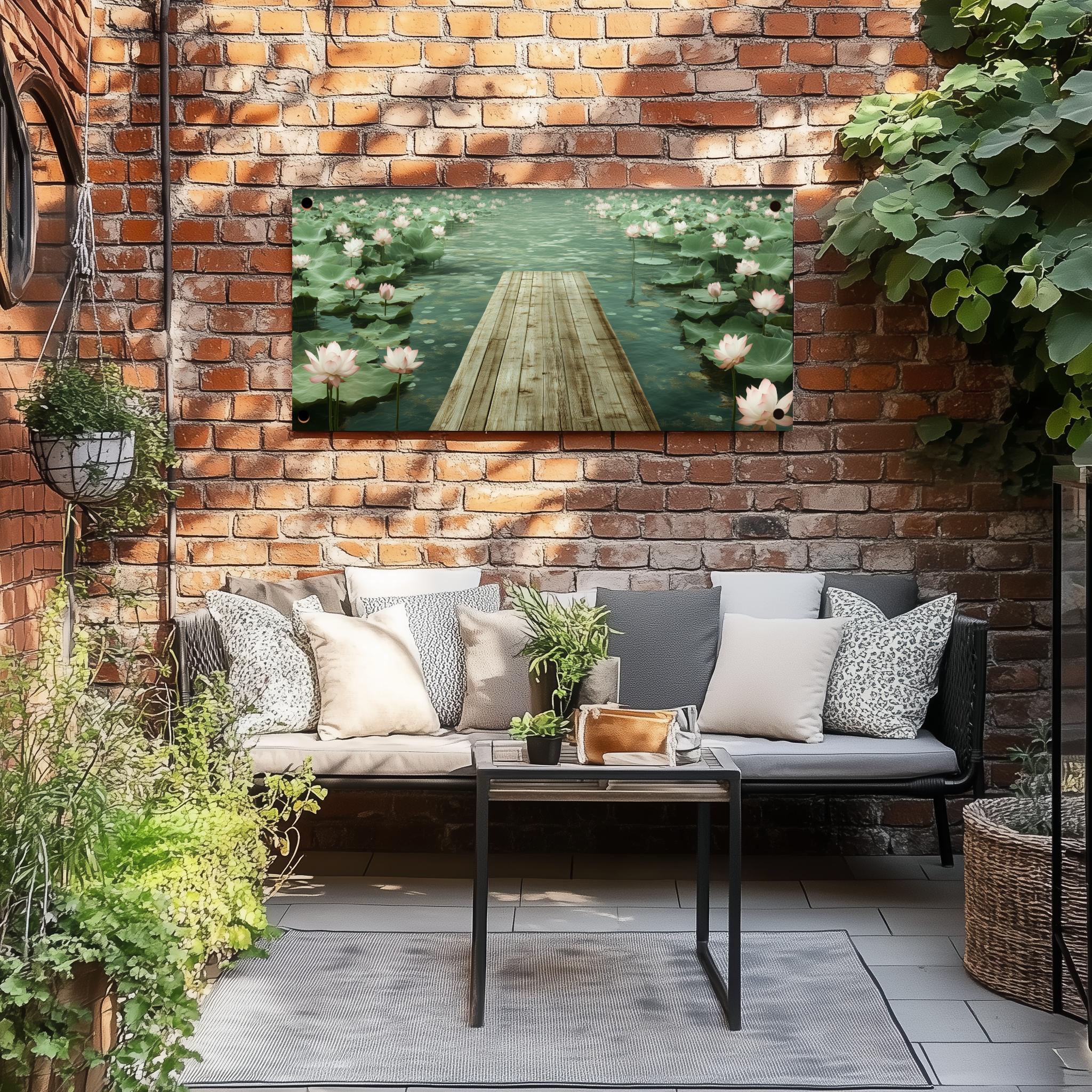 Tuinposter Lotus sfeerbeeld 3