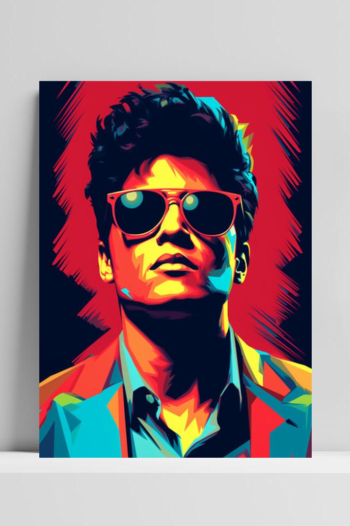 Bruno Mars op 3mm aluminium dibond