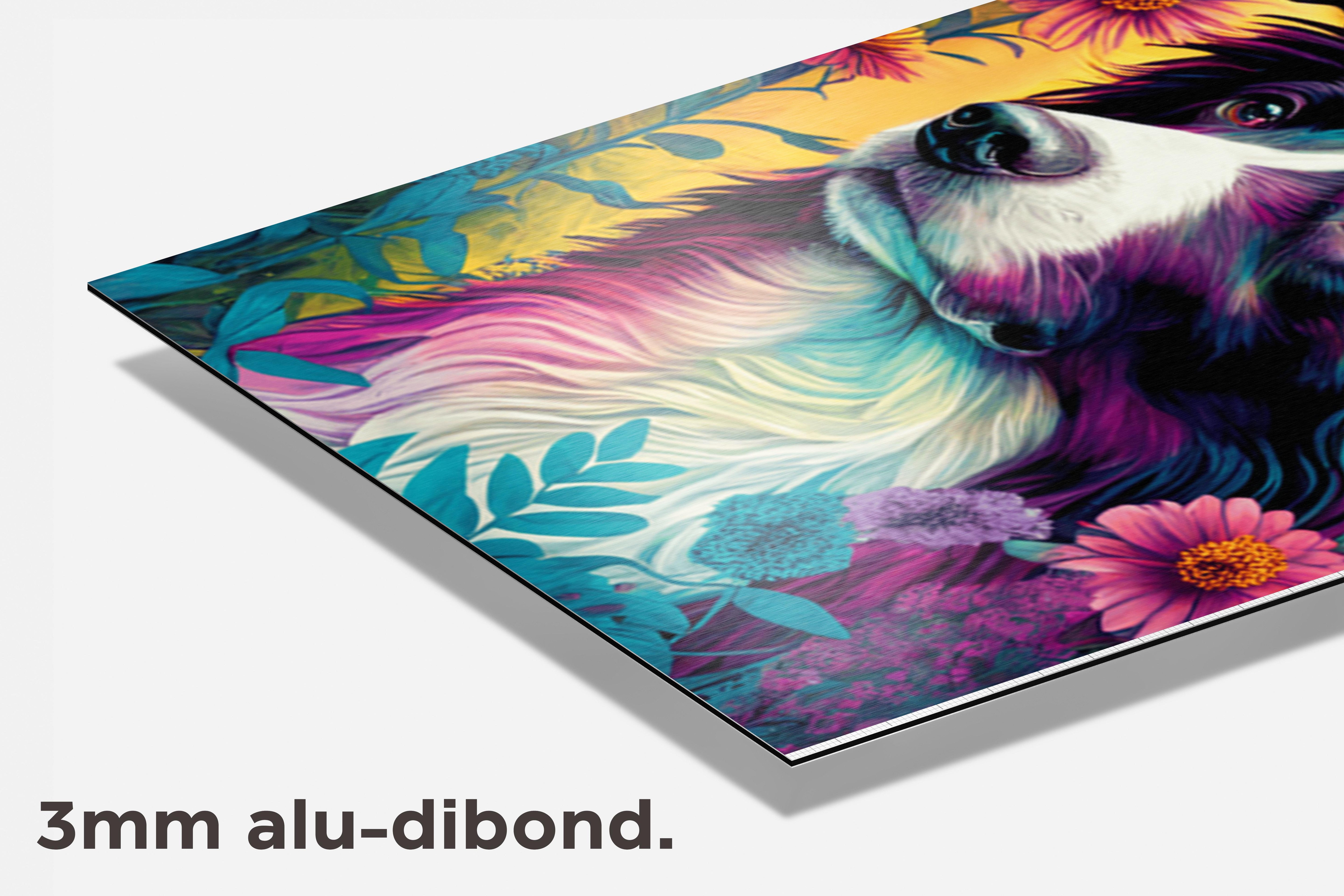 Border Collie dibond detail