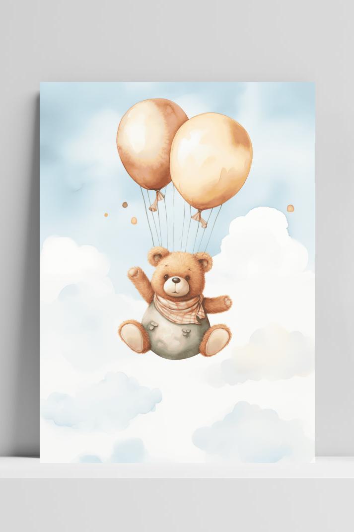 Beertje Ballonnen op 3mm aluminium dibond
