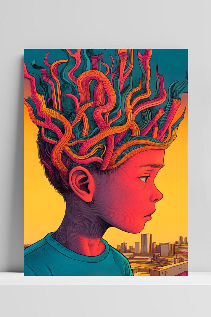 Autisme Kunst op 3mm aluminium dibond