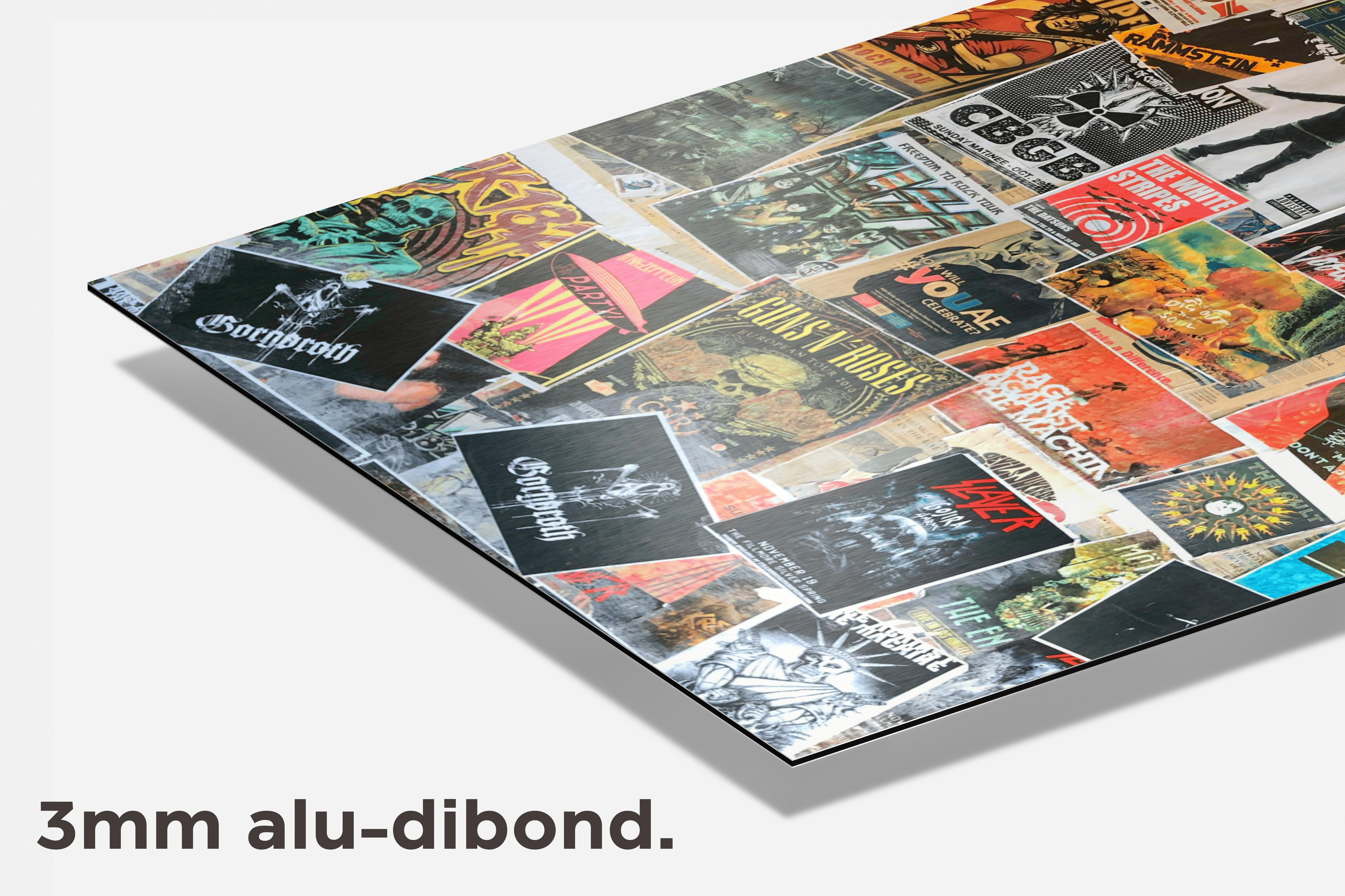 Muziekcollage dibond detail