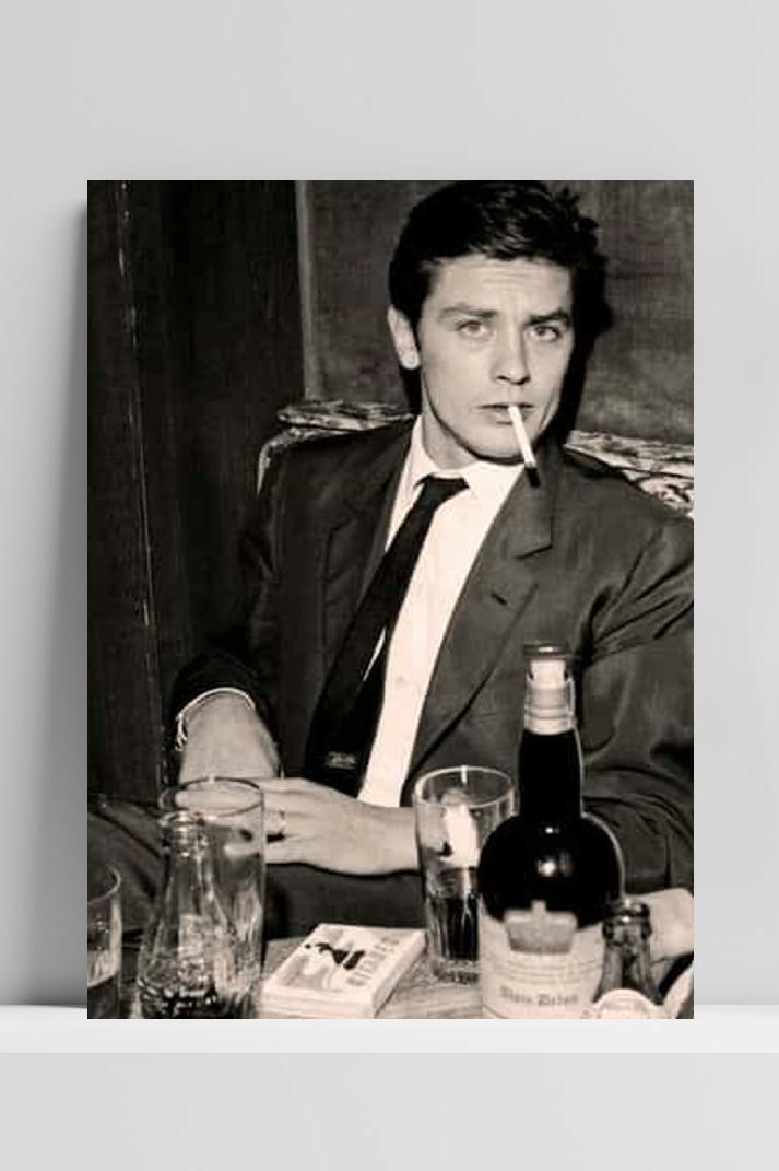 Alain Delon op 3mm aluminium dibond