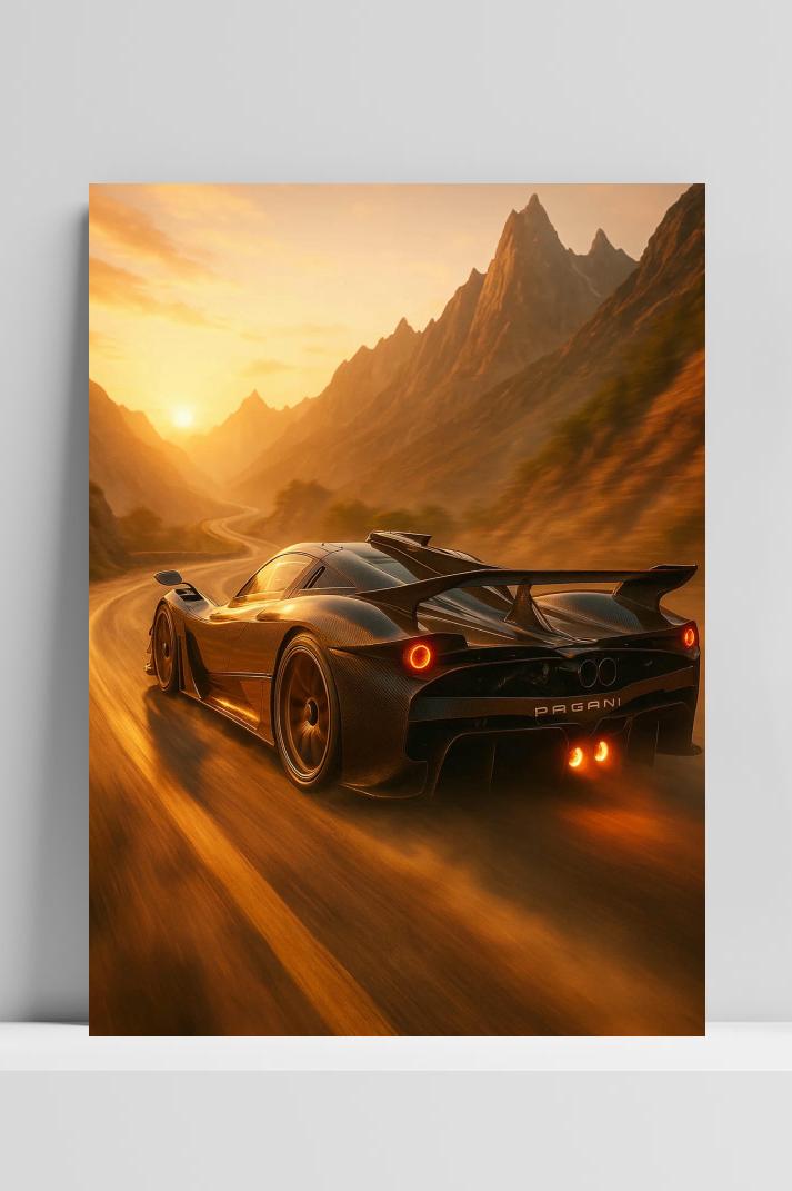 Pagani Mountains op 3mm aluminium dibond