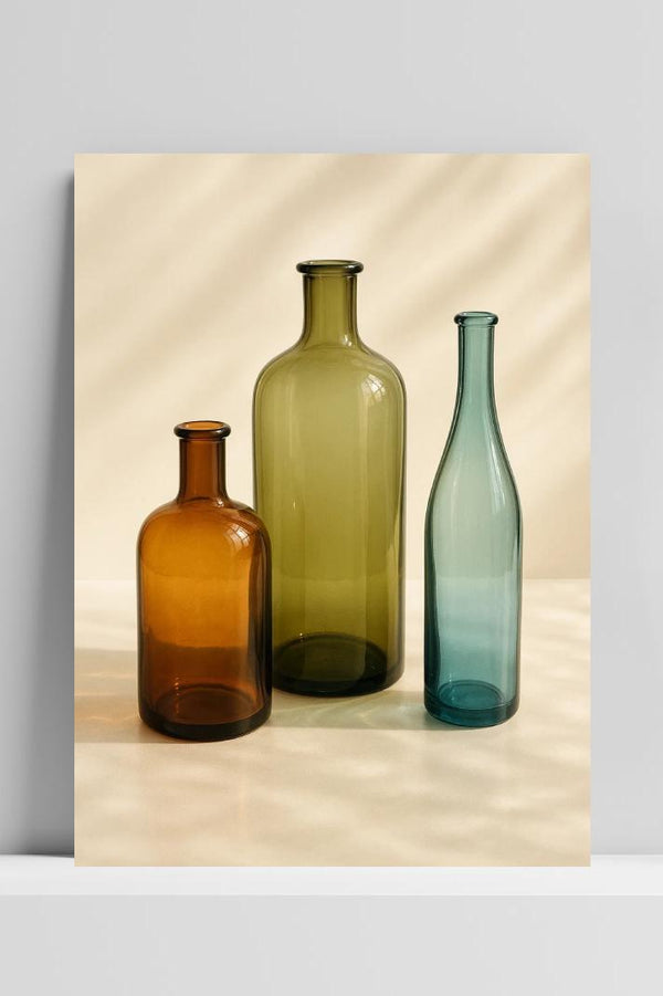 Póster Empty Bottles Glass Vase