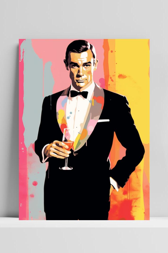 James Bond Warhole op 3mm aluminium dibond