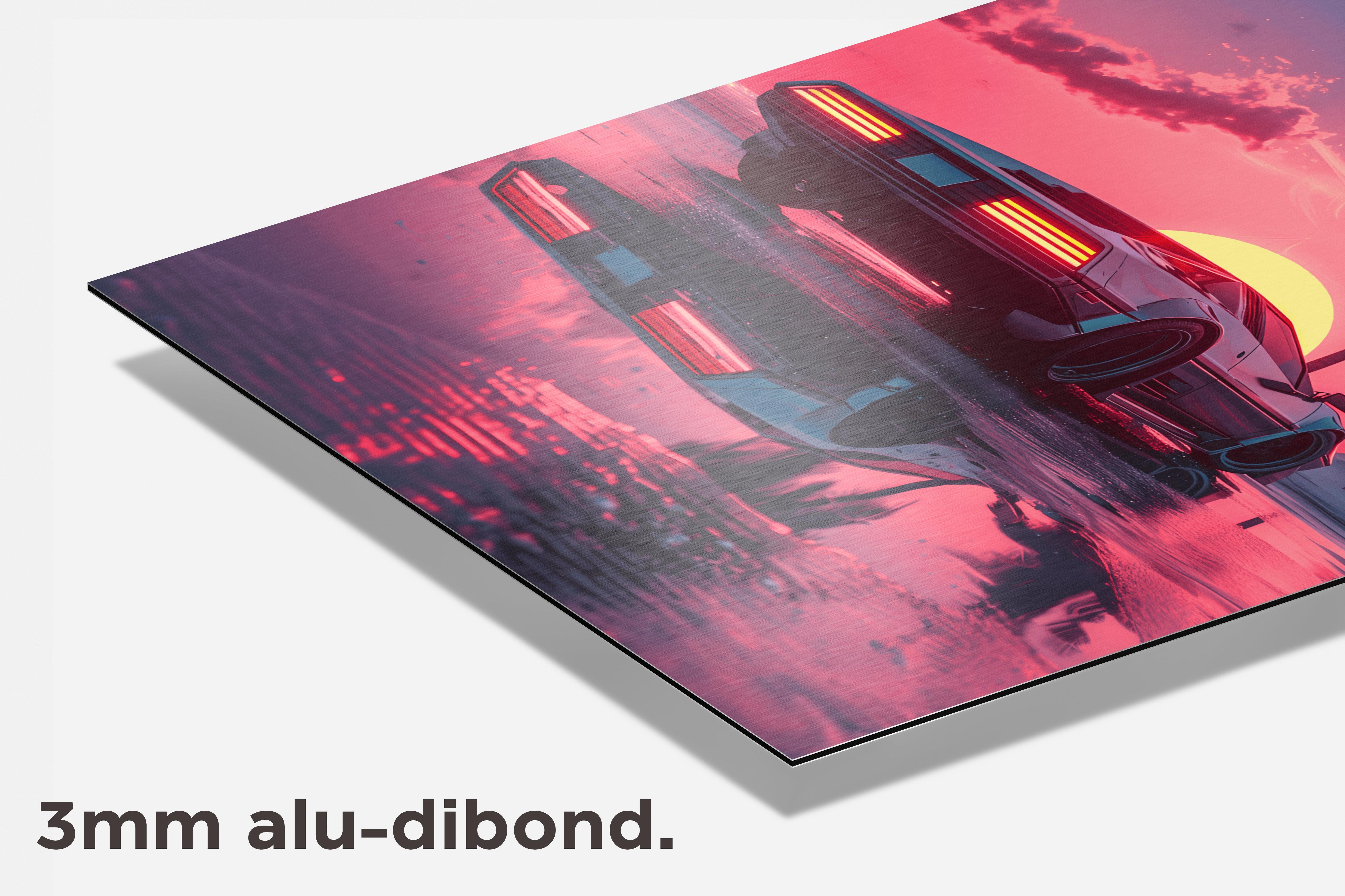 Retro Delorean dibond detail