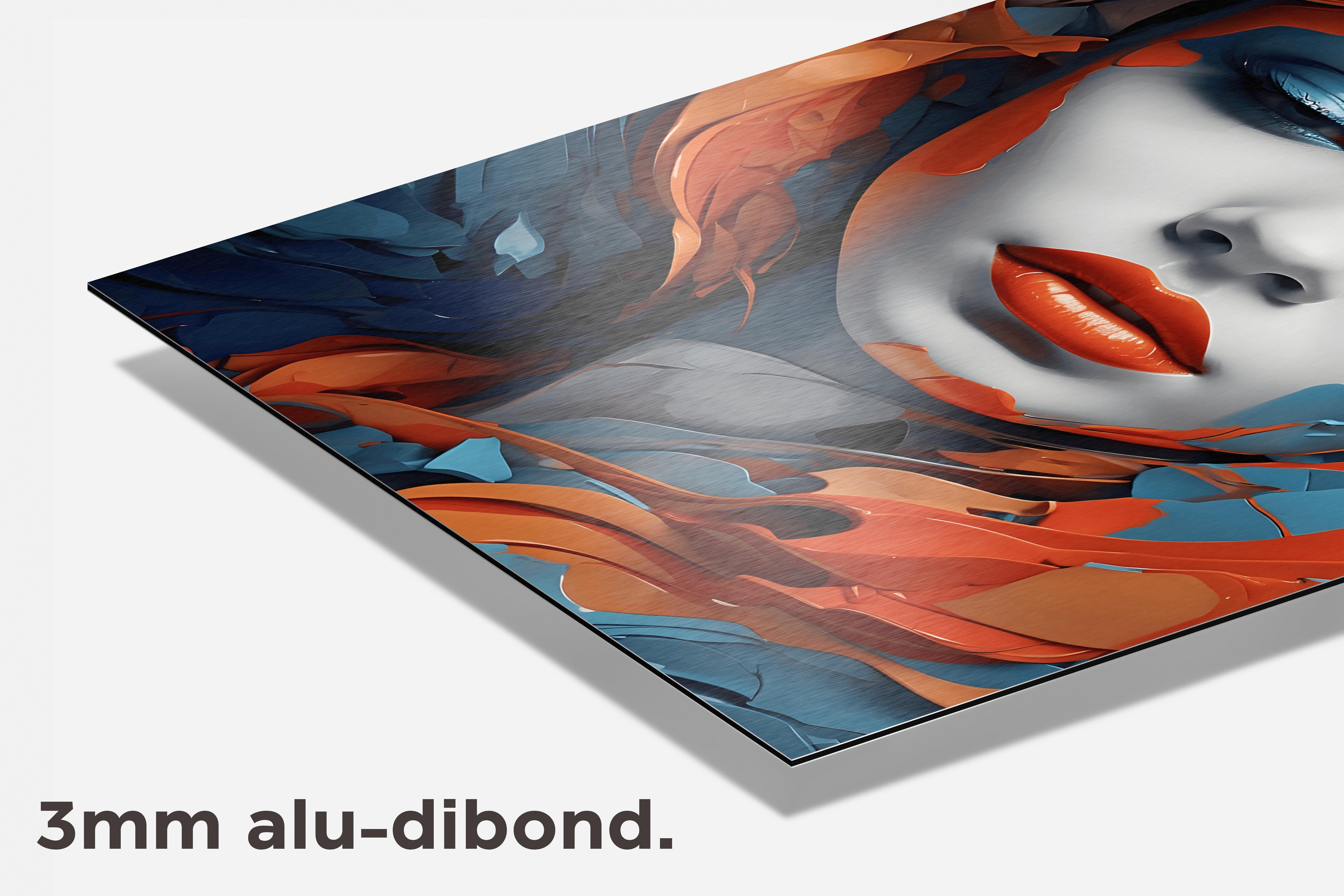 Rood Blauw dibond detail