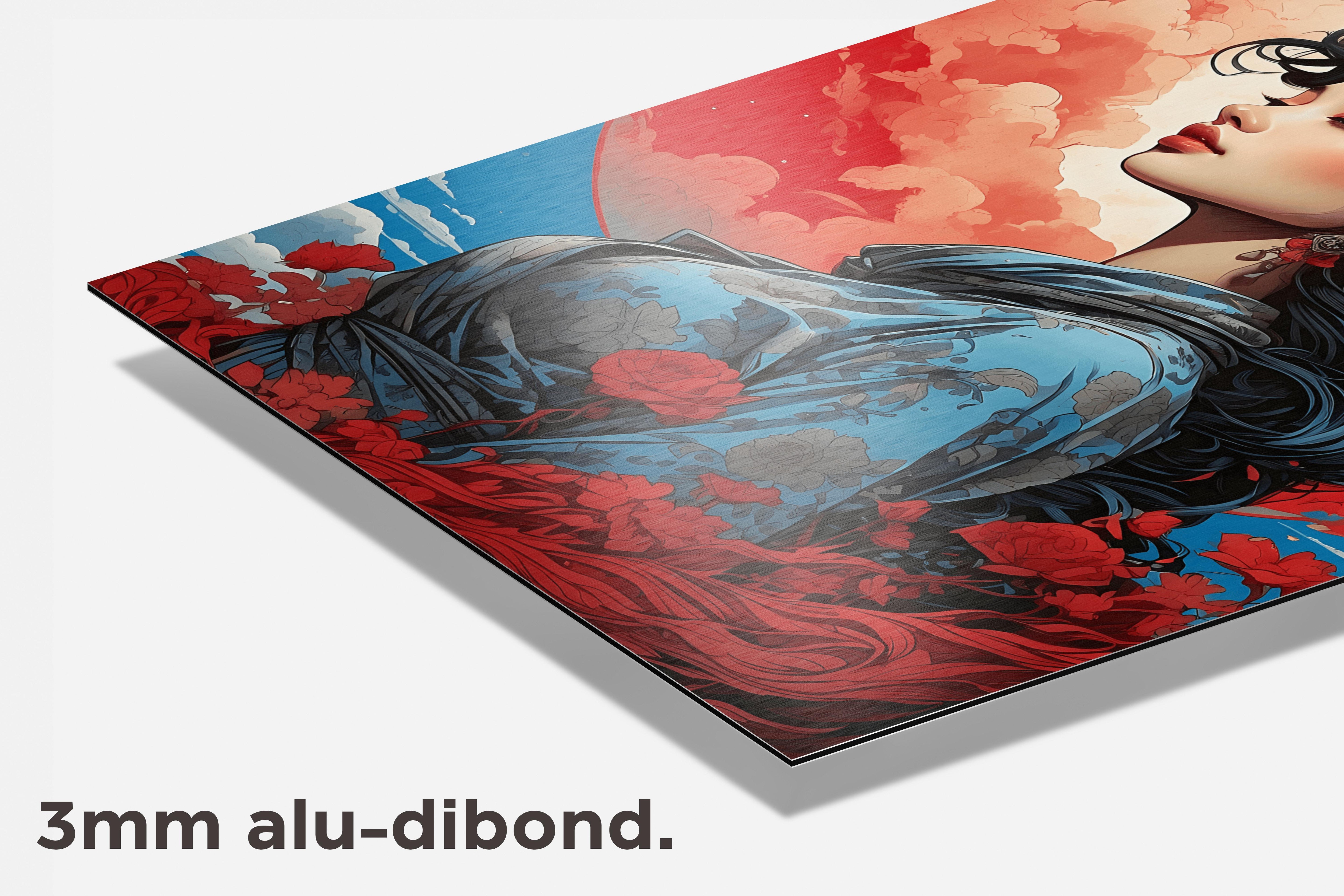 Anime Geisha dibond detail