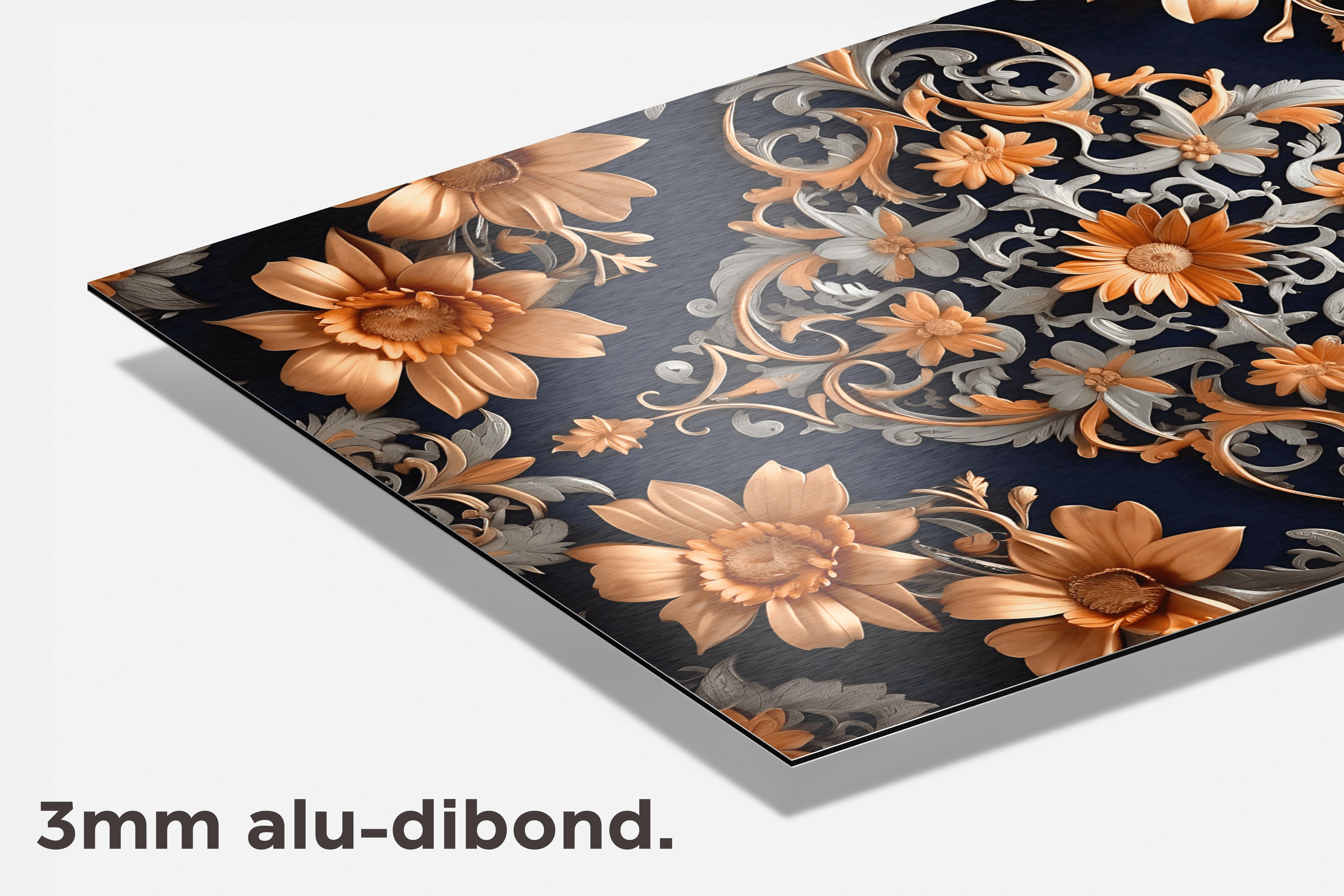 Bloemenpatroon dibond detail