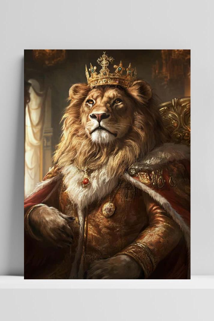 King Lion op 3mm aluminium dibond