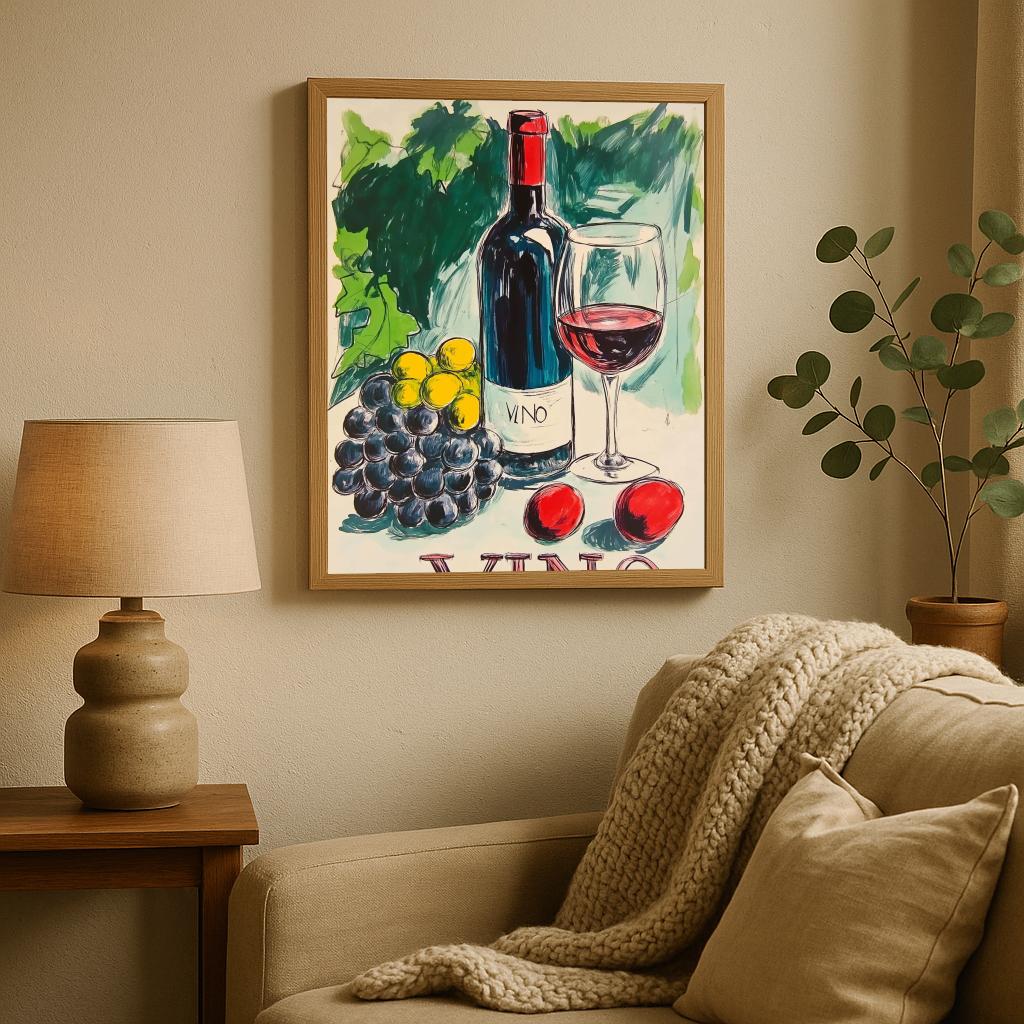 Vino Text Aquarel poster sfeerbeeld 2
