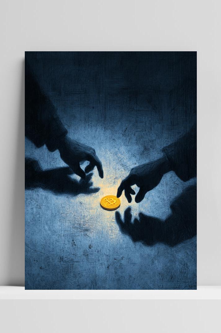 Bitcoin Hands Silhouette poster van 25 Artstreet