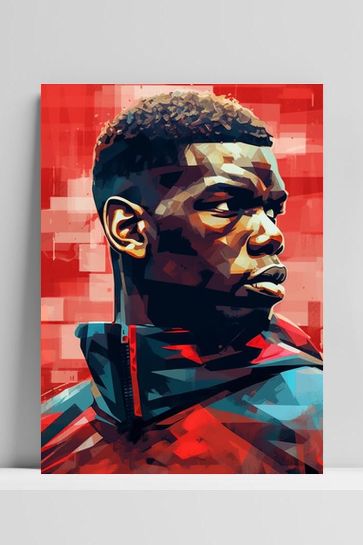Paul Pogba Rood op 3mm aluminium dibond
