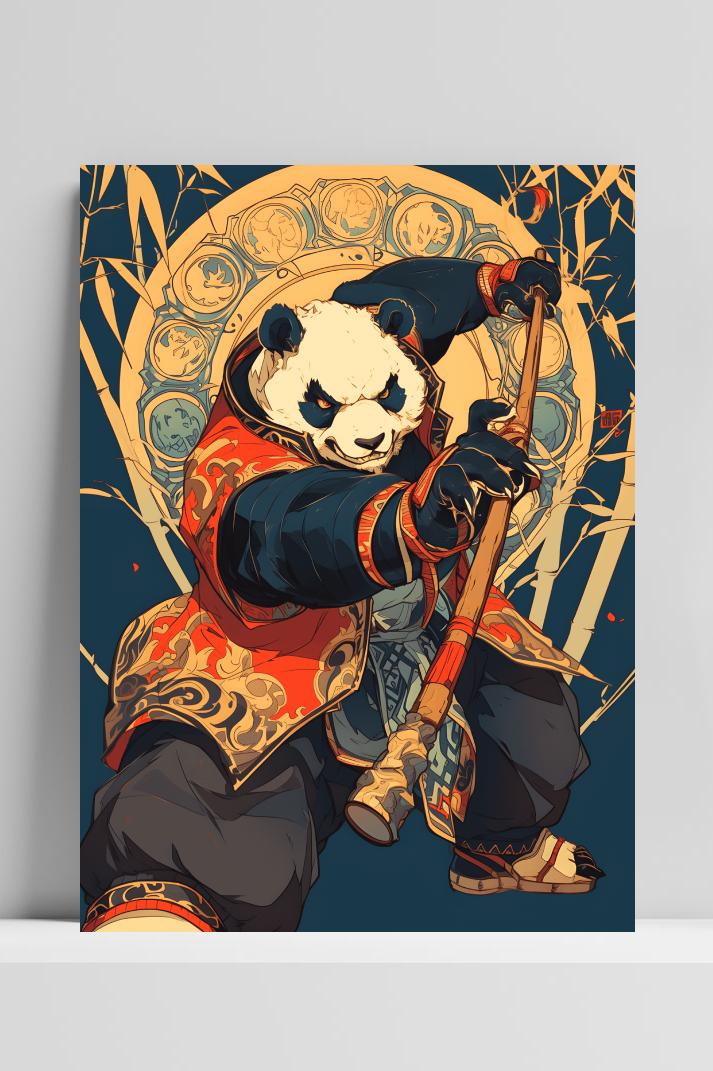 Pandakrijger op 3mm aluminium dibond