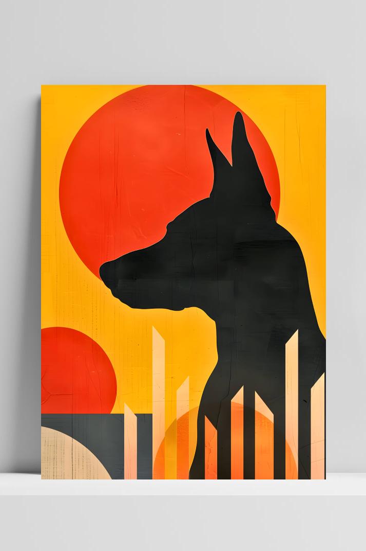 Hond Abstract op 3mm aluminium dibond