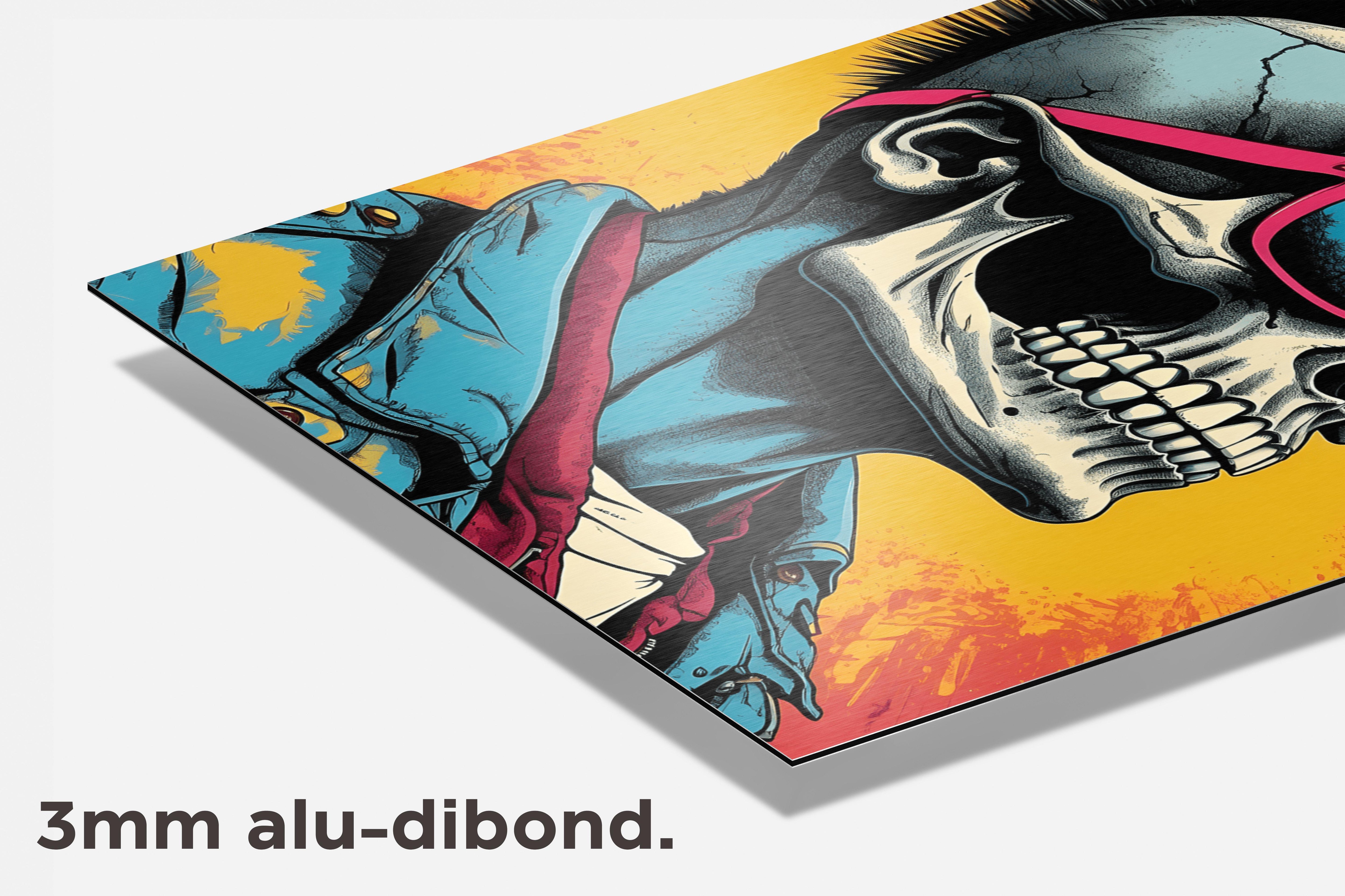 Skelet Punk Rood dibond detail
