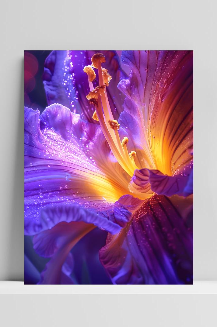 Neon Bloem op 3mm aluminium dibond