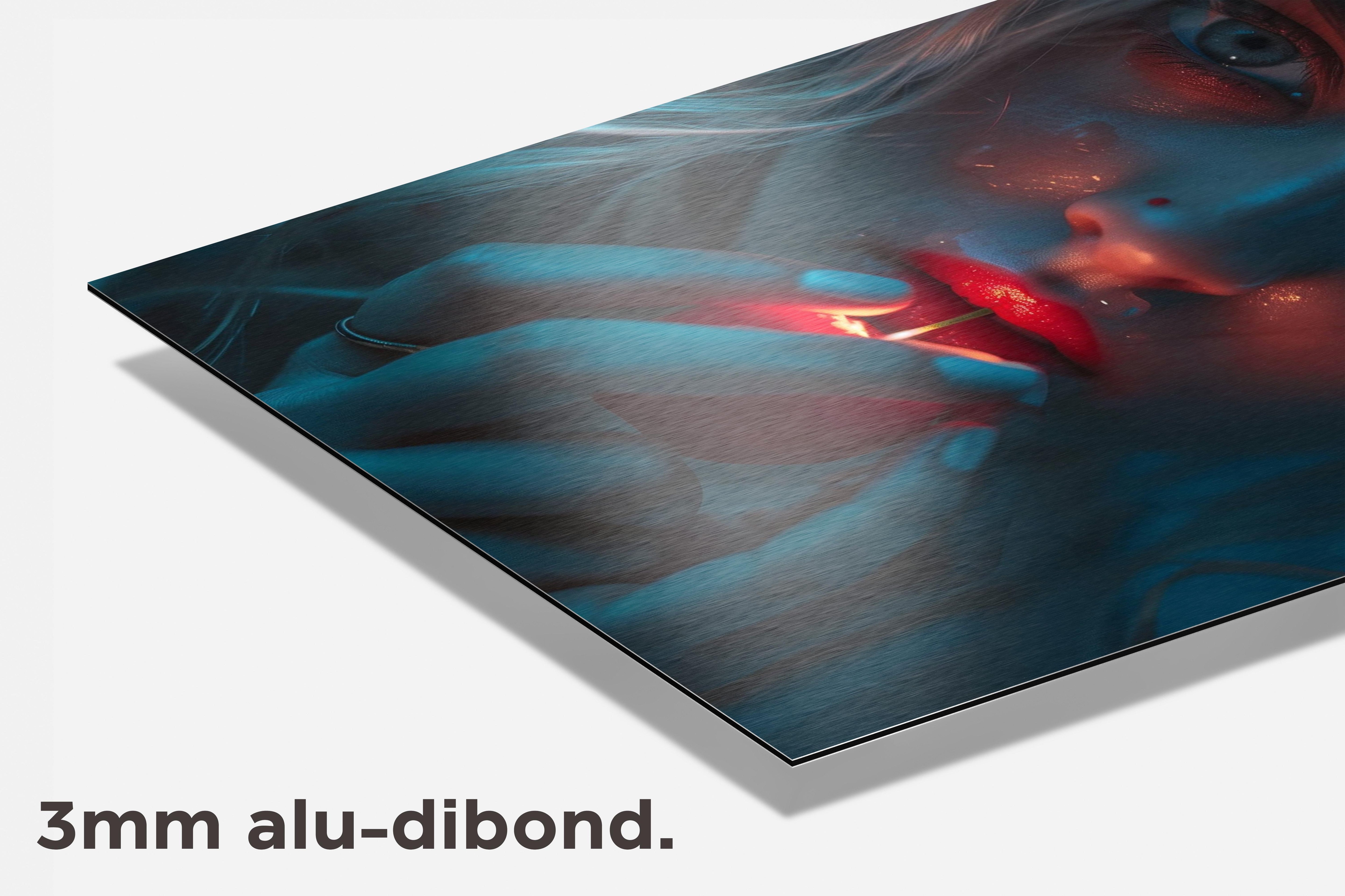 Vrouw Blauw dibond detail