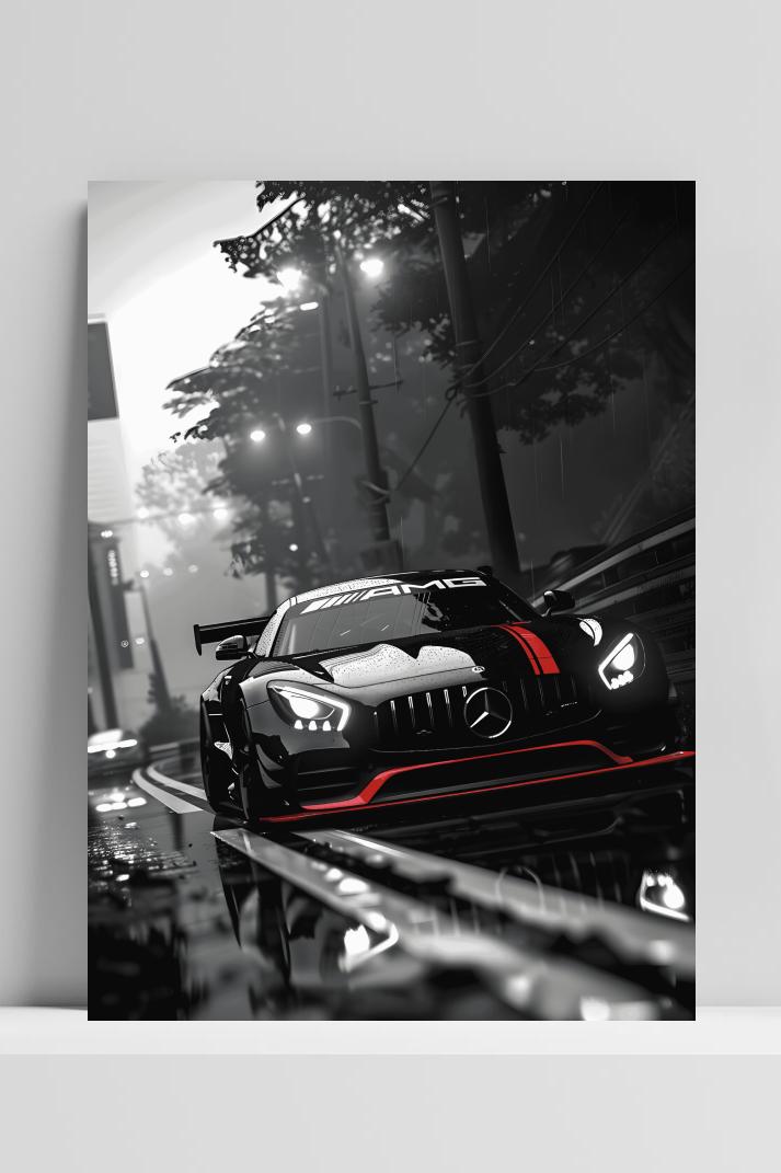 Mercedes op 3mm aluminium dibond