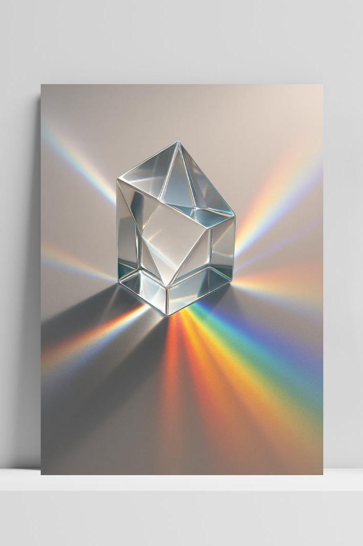 Crystal Glass Rainbow Minimalistic Geometric en un interior