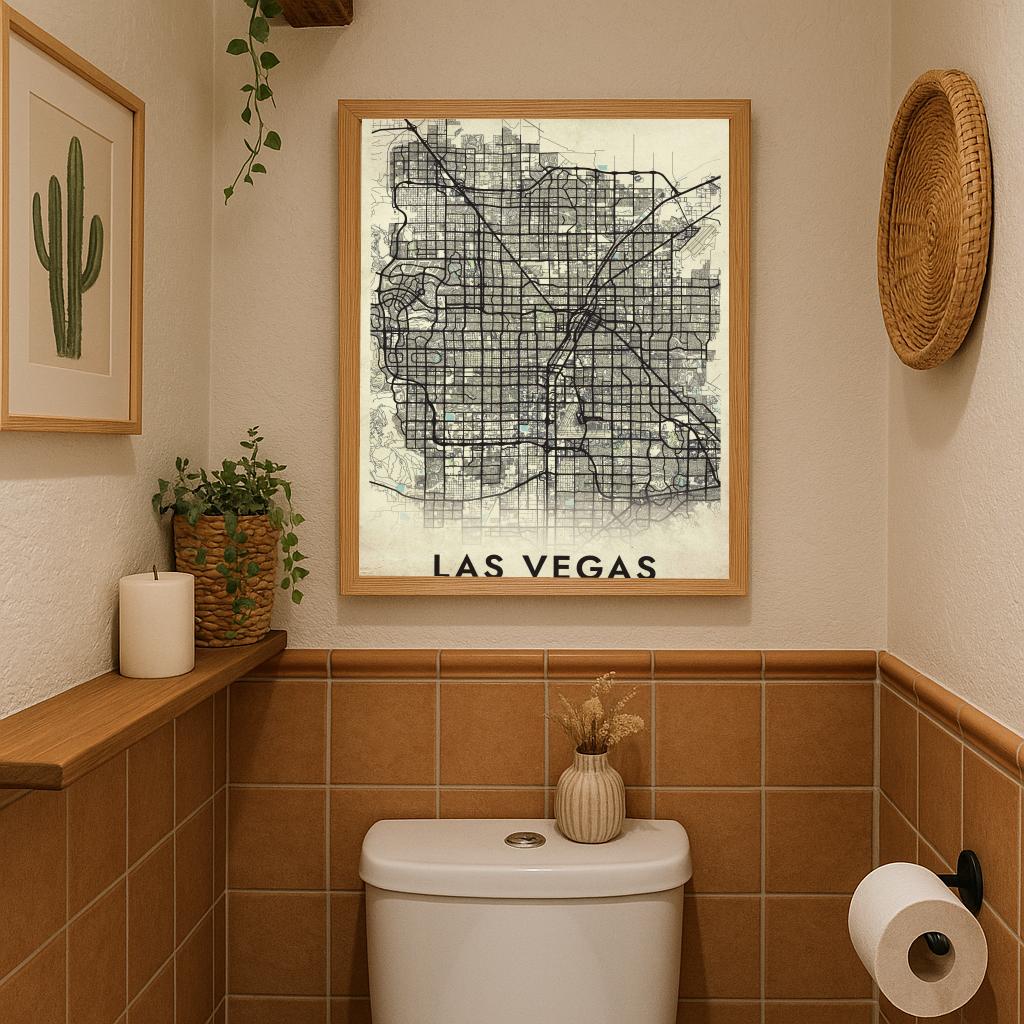 Las Vegas Map Nevada Vintage poster sfeerbeeld 3