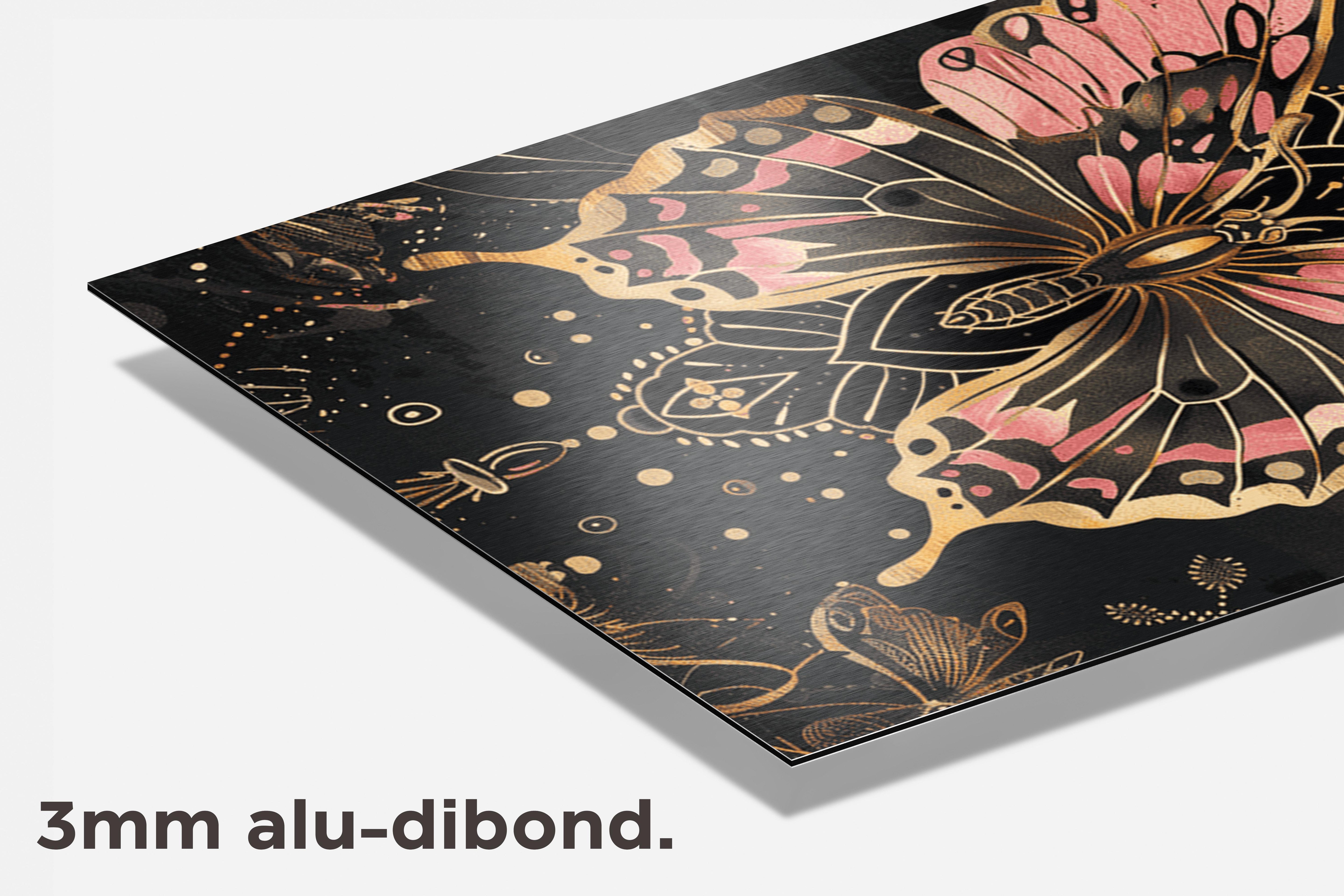 Zwarte Vlinder dibond detail