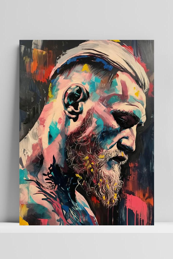 Conor McGregor Aquarel op 3mm aluminium dibond